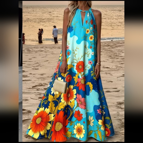 Source Unknown Dresses & Skirts - Source Unknown Vibrant Floral Maxi Dress